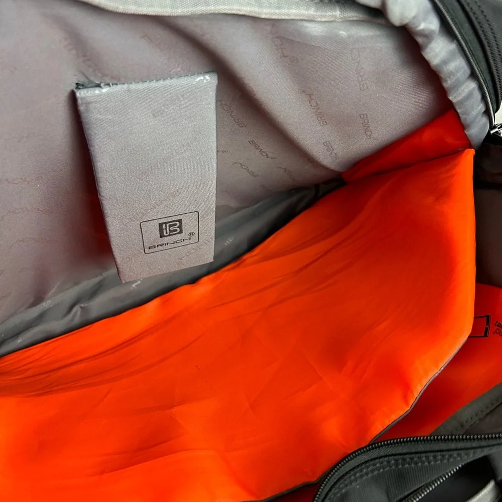 Brinch Black and Orange Laptop Bag with Professional Design
